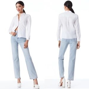 ALICE & Olivia- WILLA PLACKET TOP With Heart Detail (Size:Small)